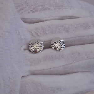 Waves sterling silver post earrings