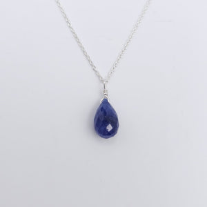 Blue sapphire briolette necklace