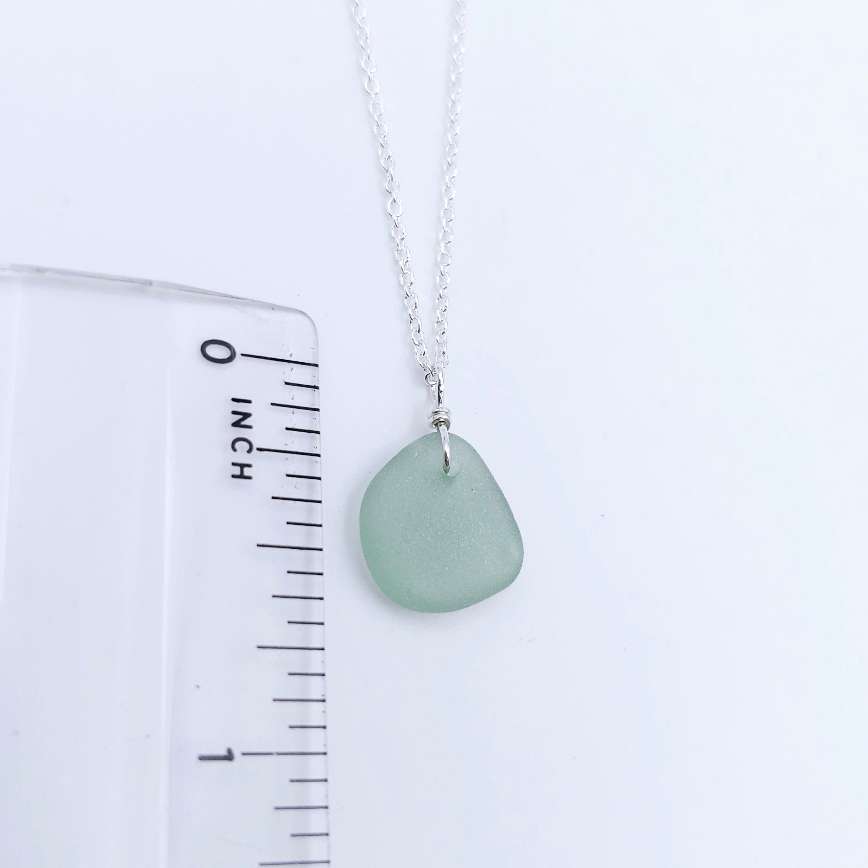 Genuine Sea Foam green sea glass necklace