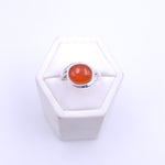 Sterling silver bezel set carnelian ring