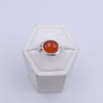 Sterling silver bezel set carnelian ring