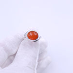 Sterling silver bezel set carnelian ring