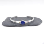 Sterling silver Lapis cuff bracelet with 14k gold accents