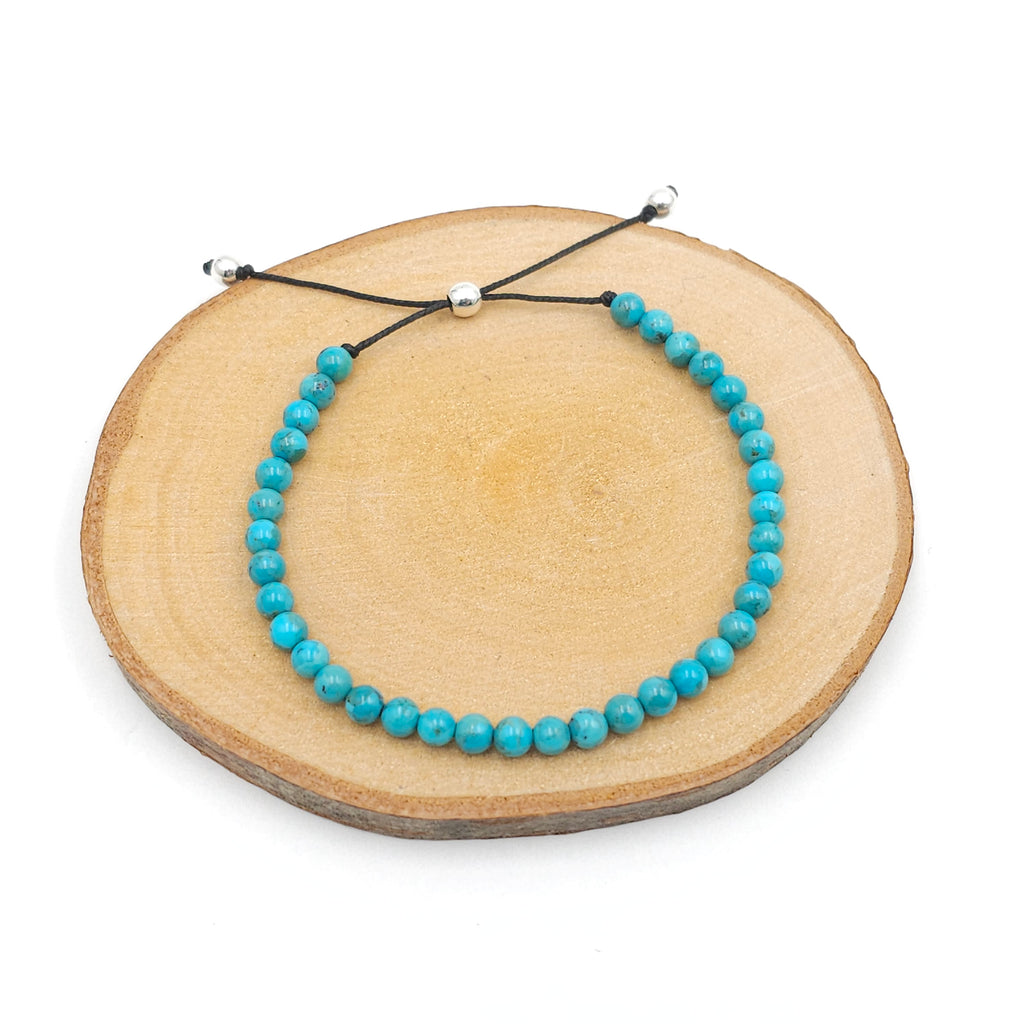 Turquoise adjustable bead bracelet