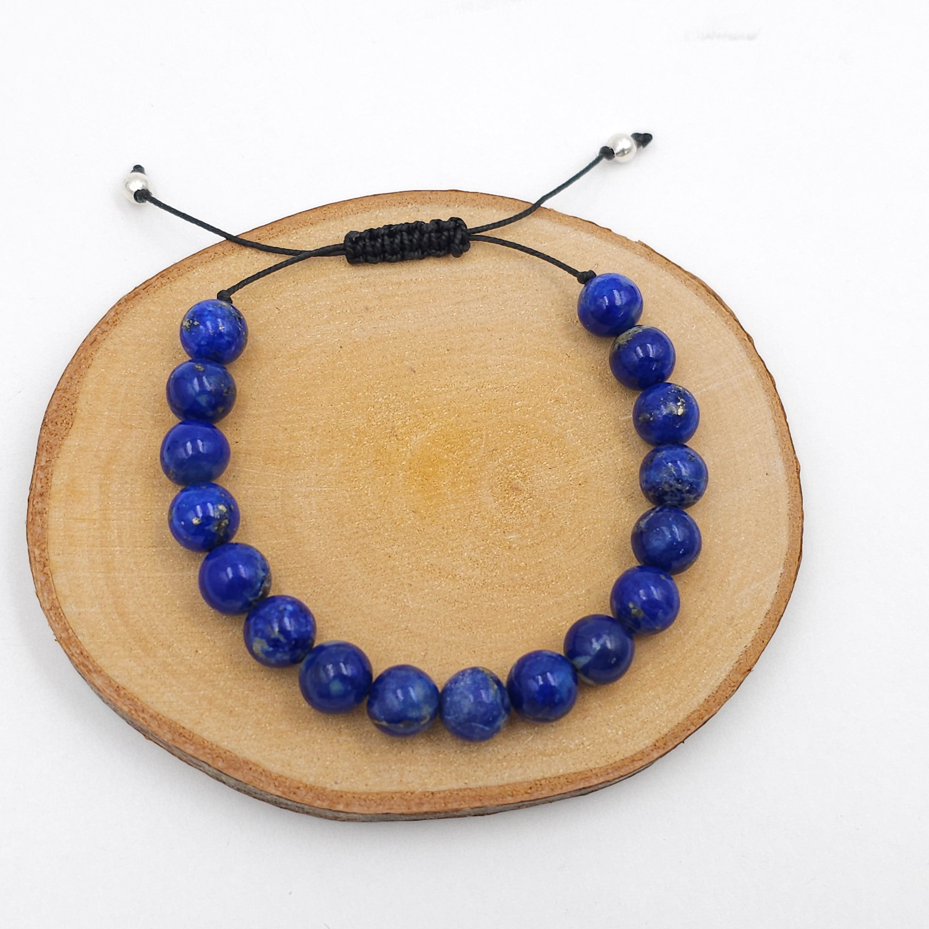 Lapis lazuli adjustable beaded bracelet