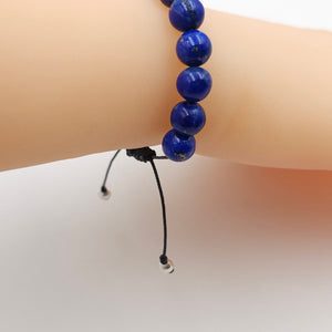 Lapis lazuli adjustable beaded bracelet