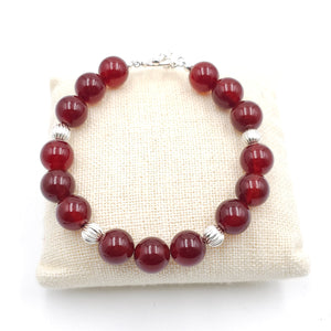 Carnelian beaded bracelet