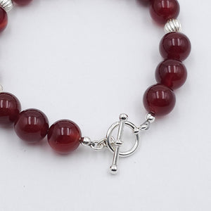 Carnelian beaded bracelet