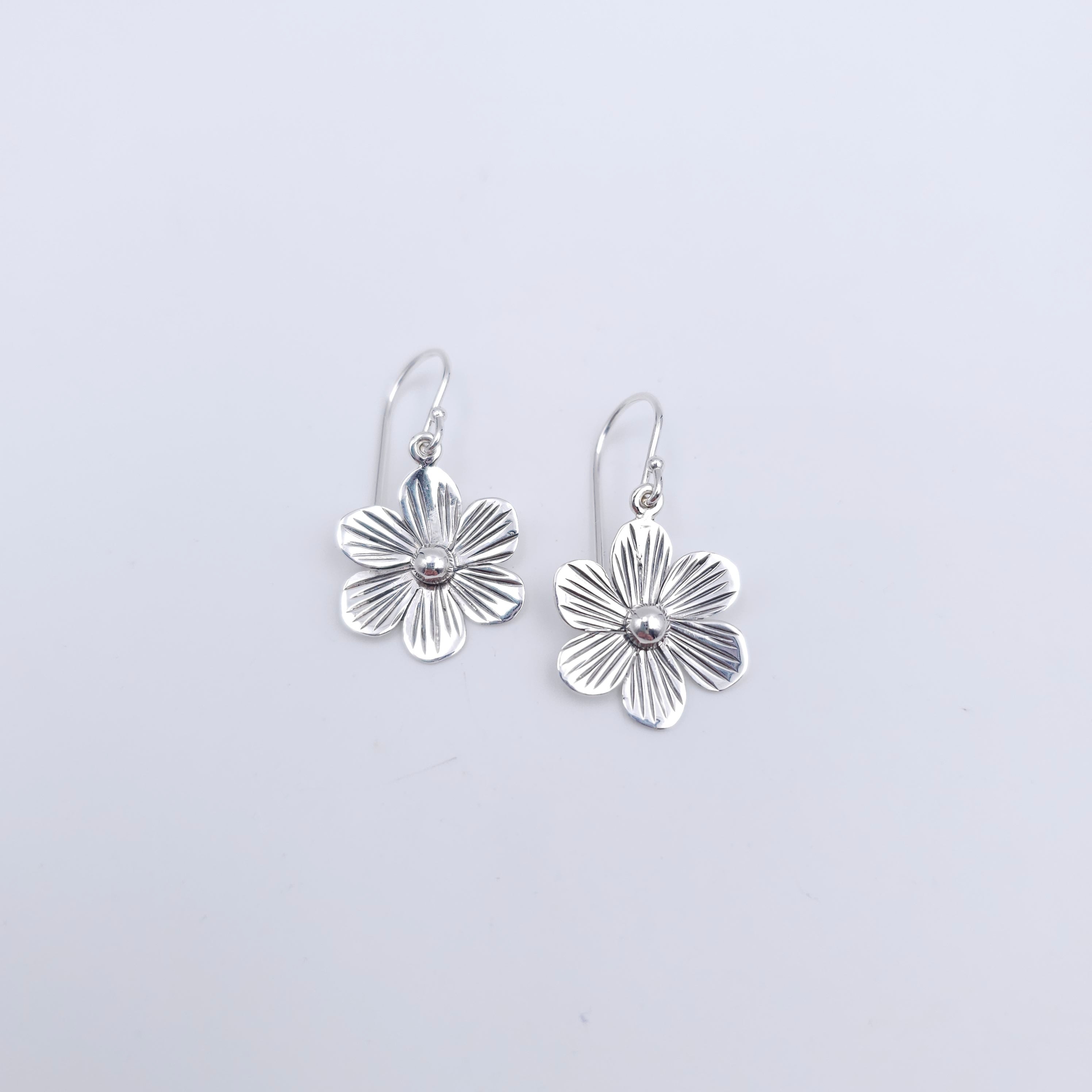 Sterling silver flower earrings