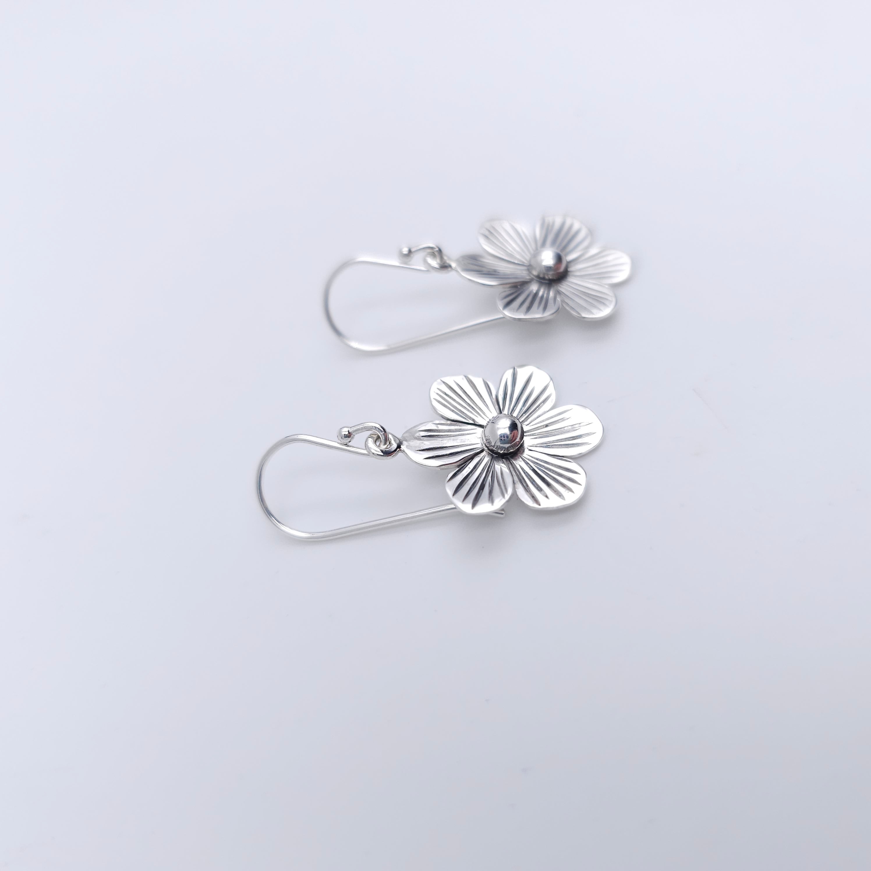 Sterling silver flower earrings