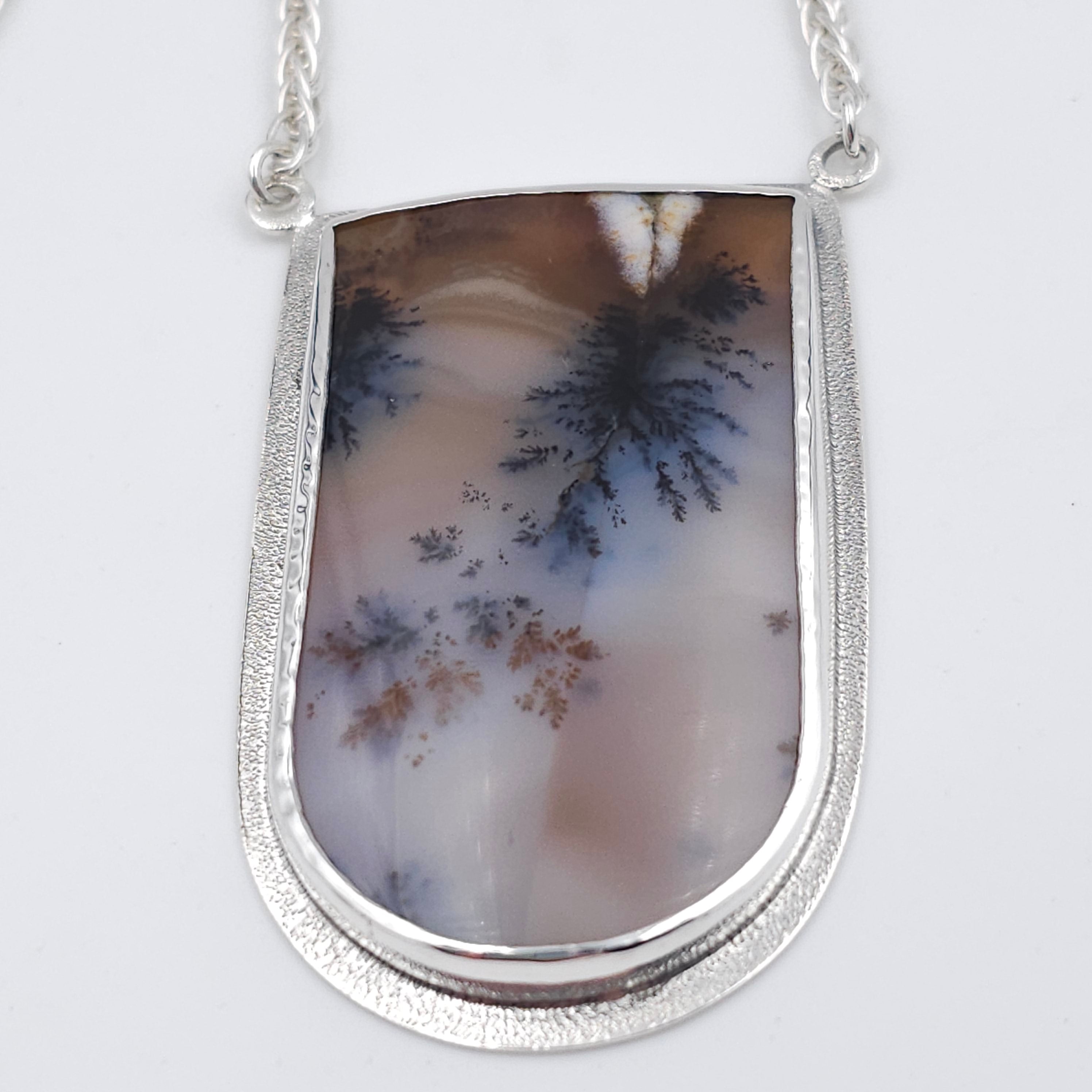 Large Dendritic Agate Statement necklace