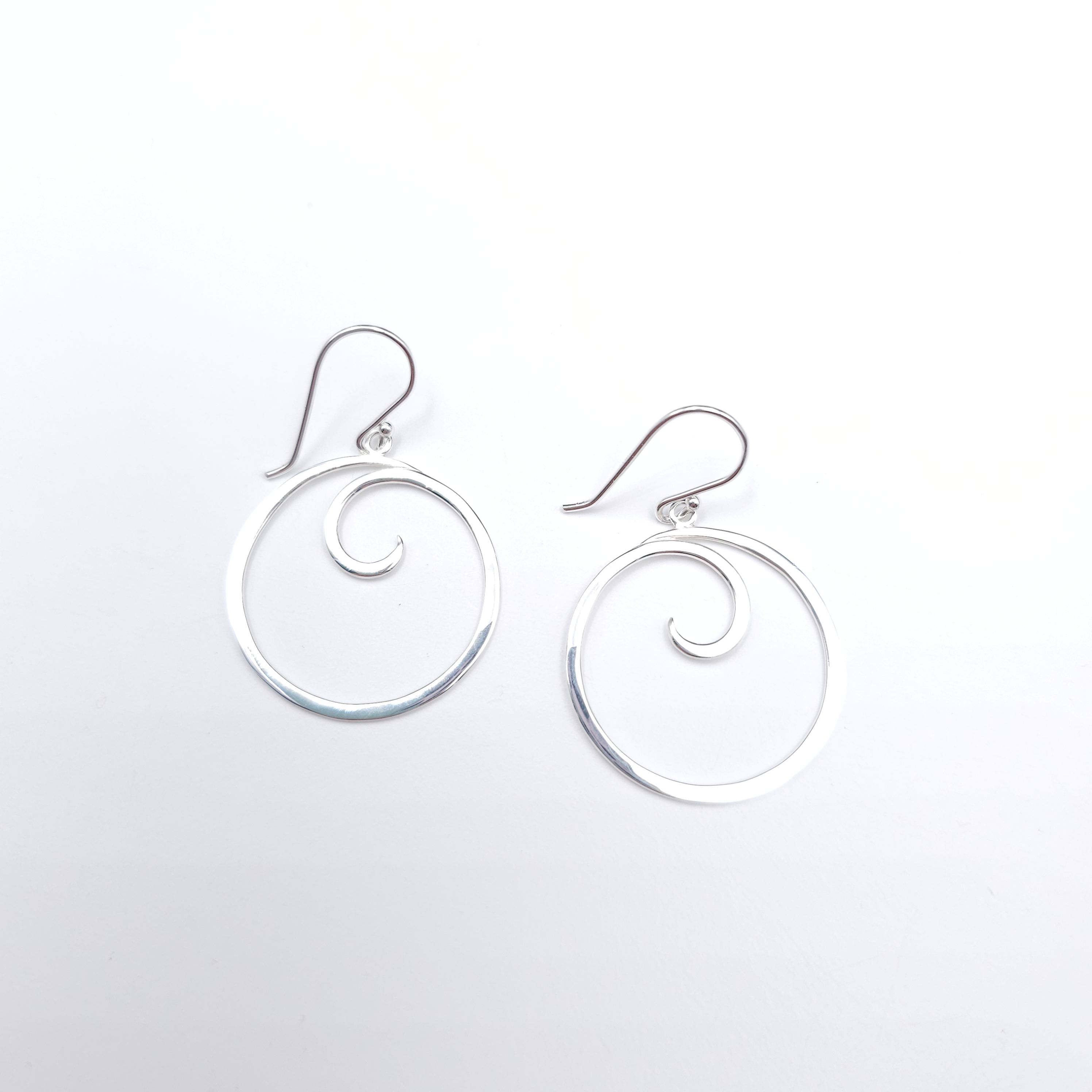 Sterling silver spiral dangle earrings