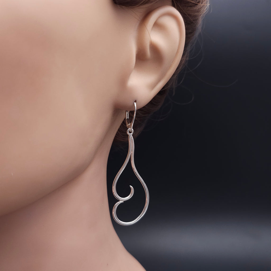 Double swirl sterling silver earrings