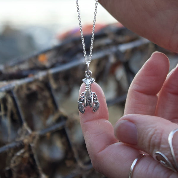 Sterling silver lobster necklace