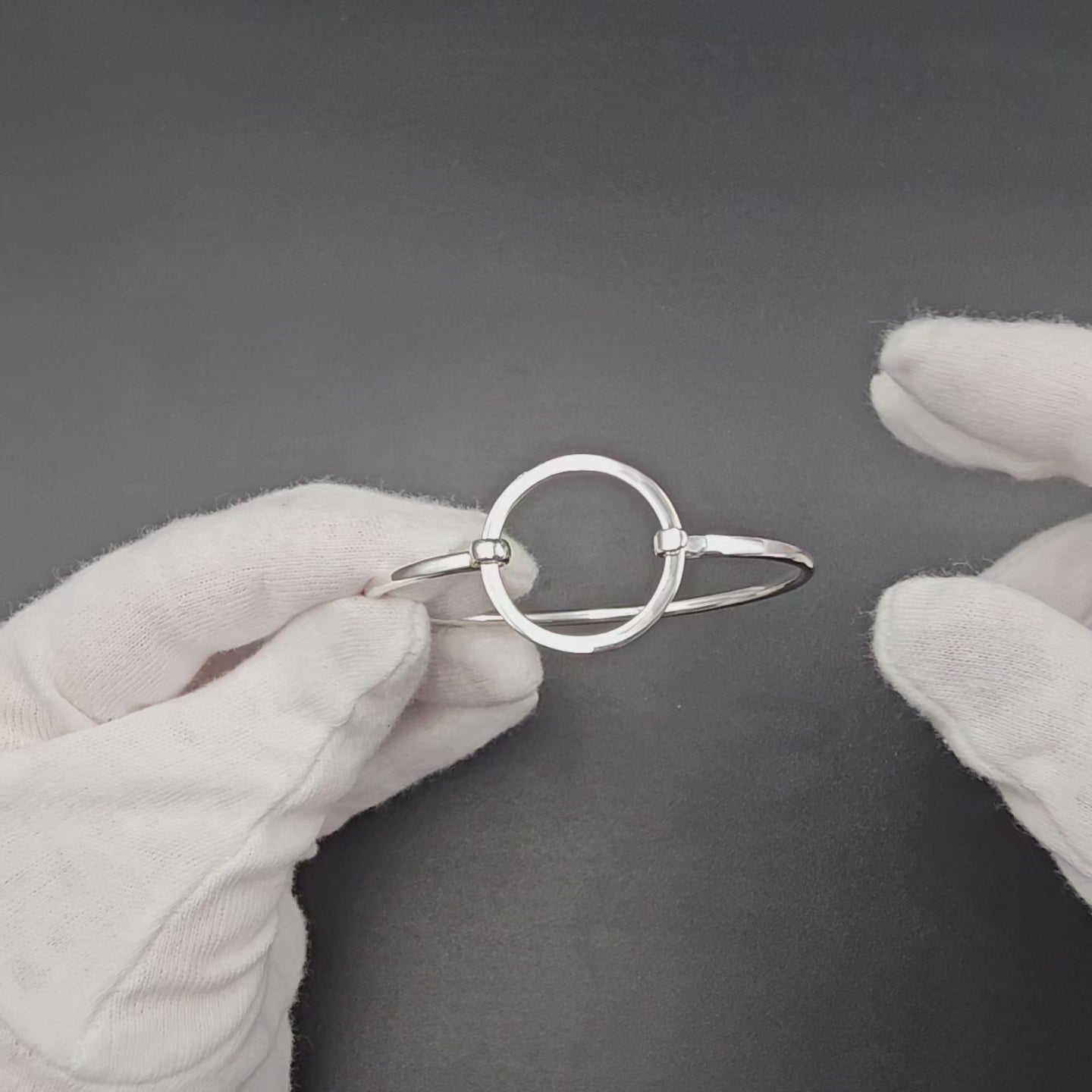 Circle hook on style bracelet sterling silver