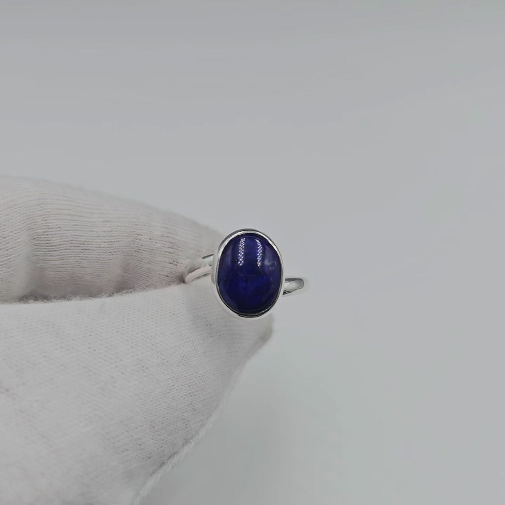 Lapis lazuli sterling silver adjustable ring