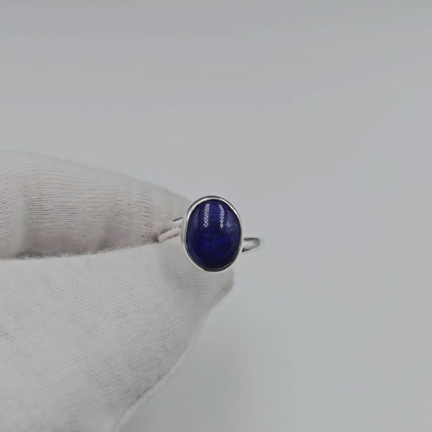 Lapis lazuli sterling silver adjustable ring
