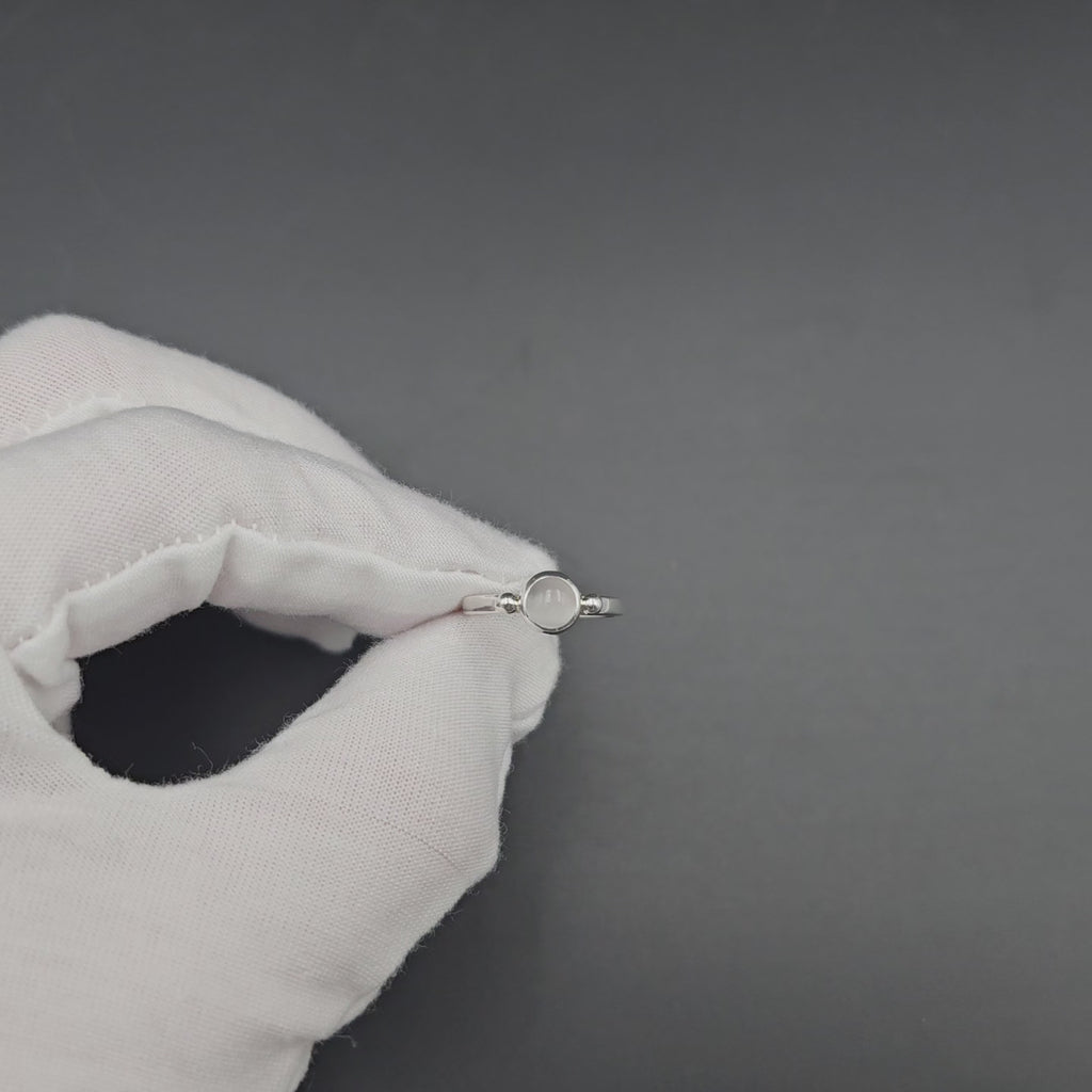 Sterling silver petite round moonstone ring