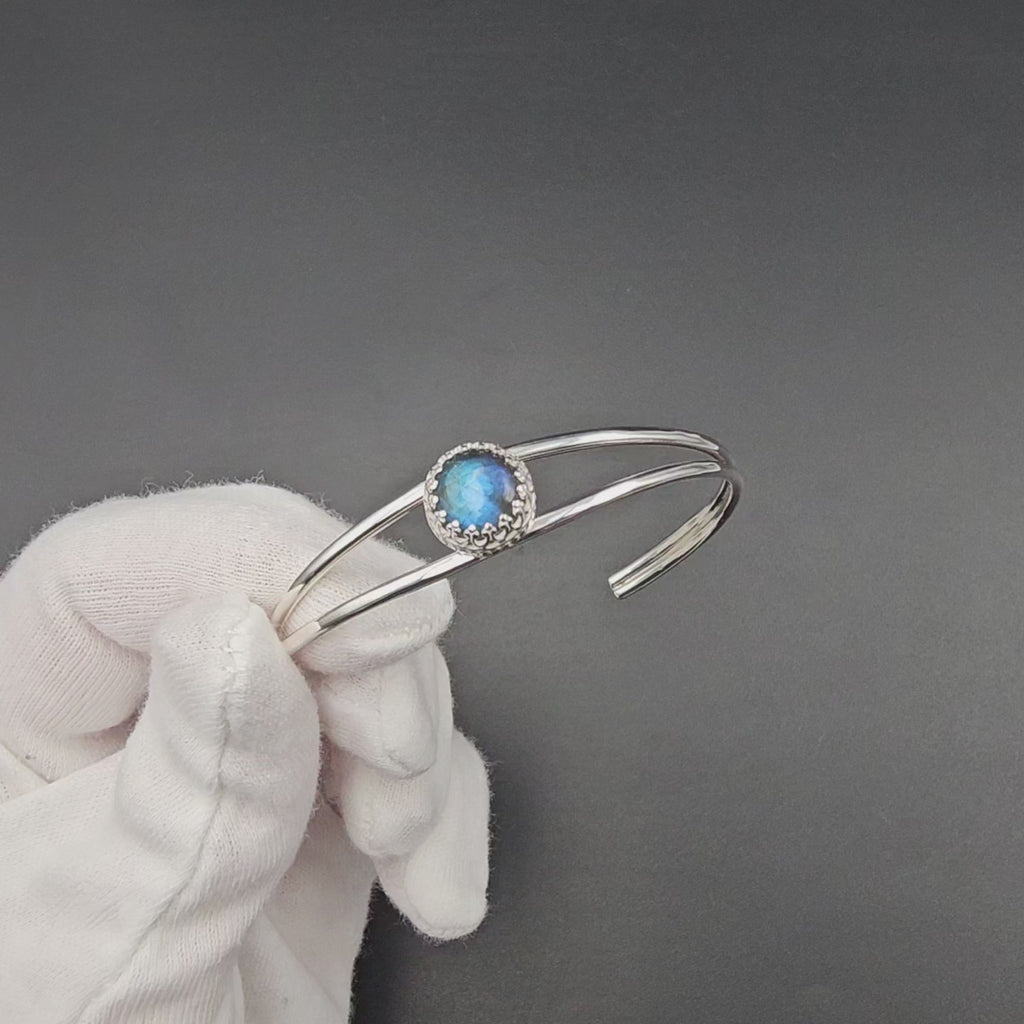 Labradorite sterling silver cuff bracelet