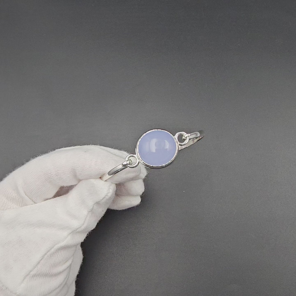 Chalcedony sterling silver hook on bracelet