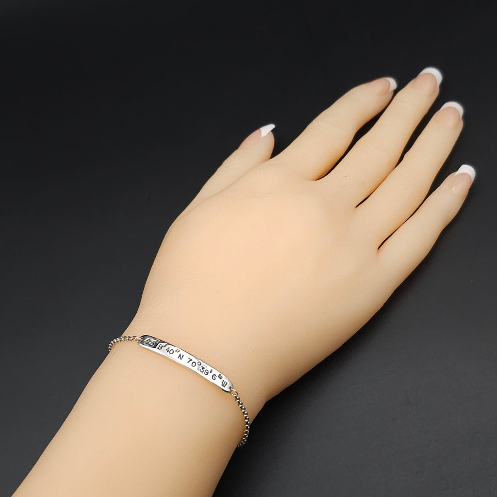 Adjustable sterling silver coordinates slide bracelet
