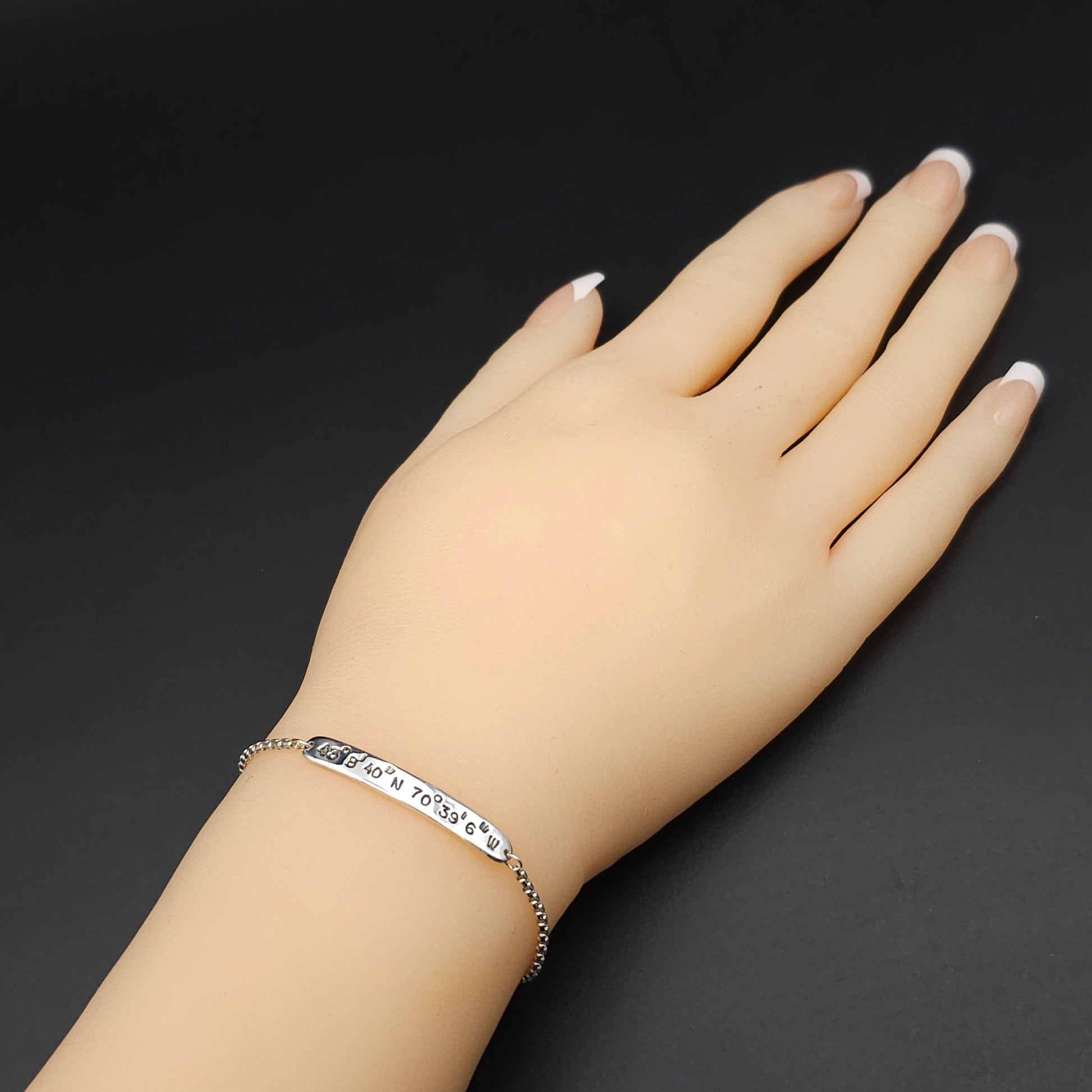 Adjustable sterling silver coordinates slide bracelet