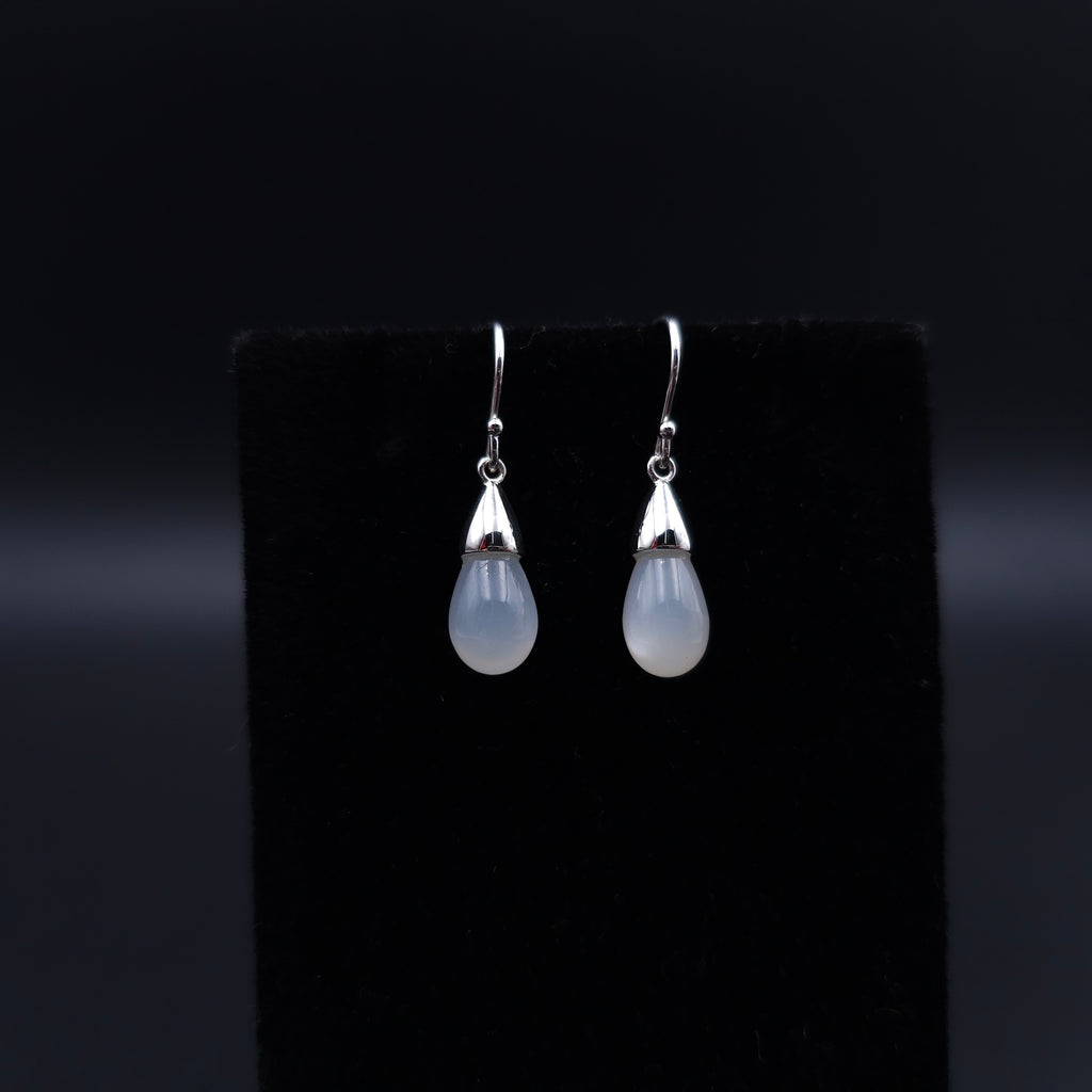 Teardrop moonstone sterling silver earrings