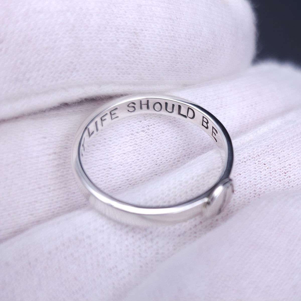 Maine - the way life should be sterling silver ring