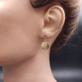 Hammered brass dangle earrings with gold-filled earring wires