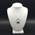 Sterling silver opal in circle necklace