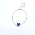 Sodalite sterling silver adjustable slider bracelet