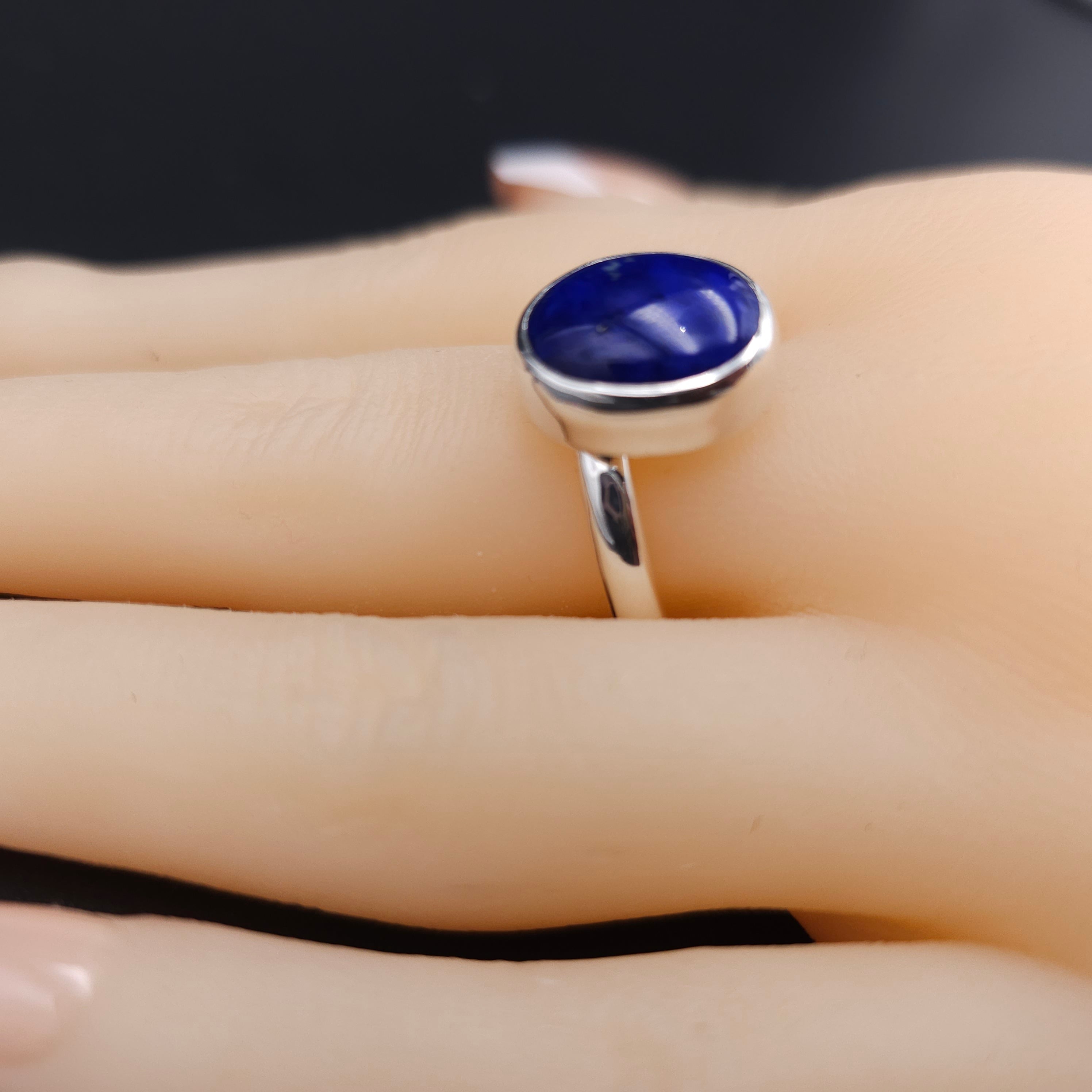 Lapis lazuli sterling silver adjustable ring