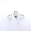 Carved moonstone sterling silver cuff bracelet