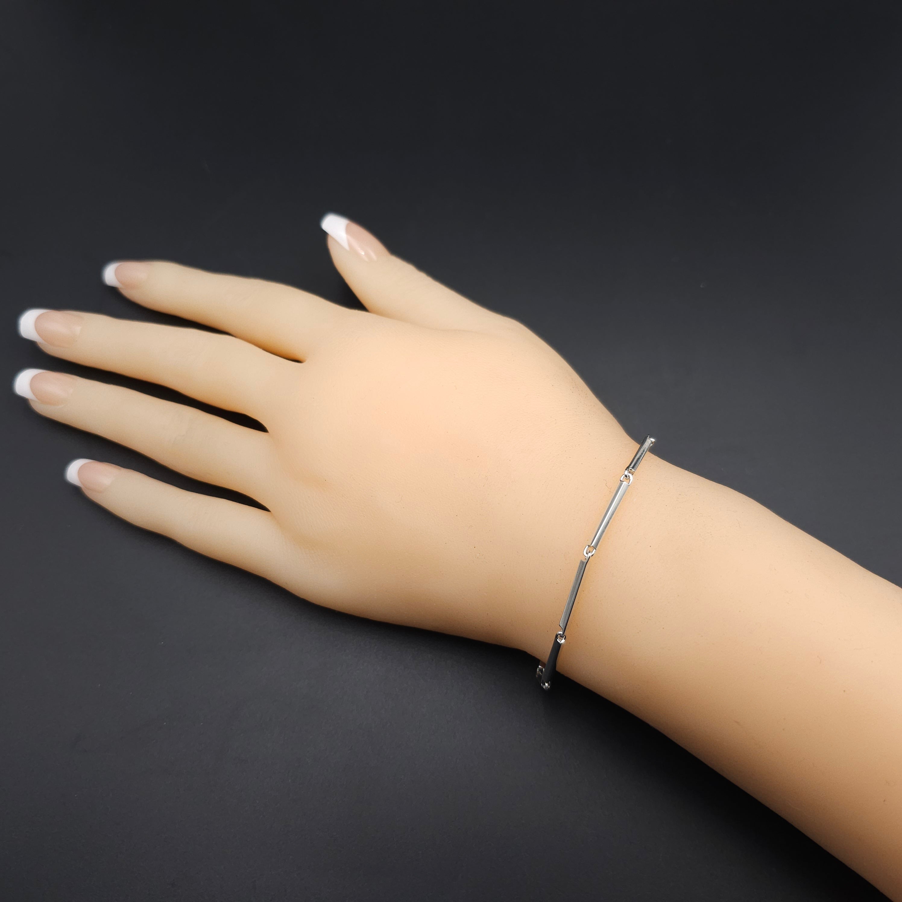 Sterling silver bar link bracelet