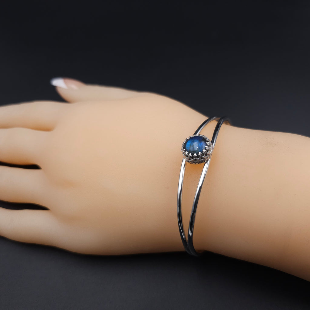 Labradorite sterling silver cuff bracelet