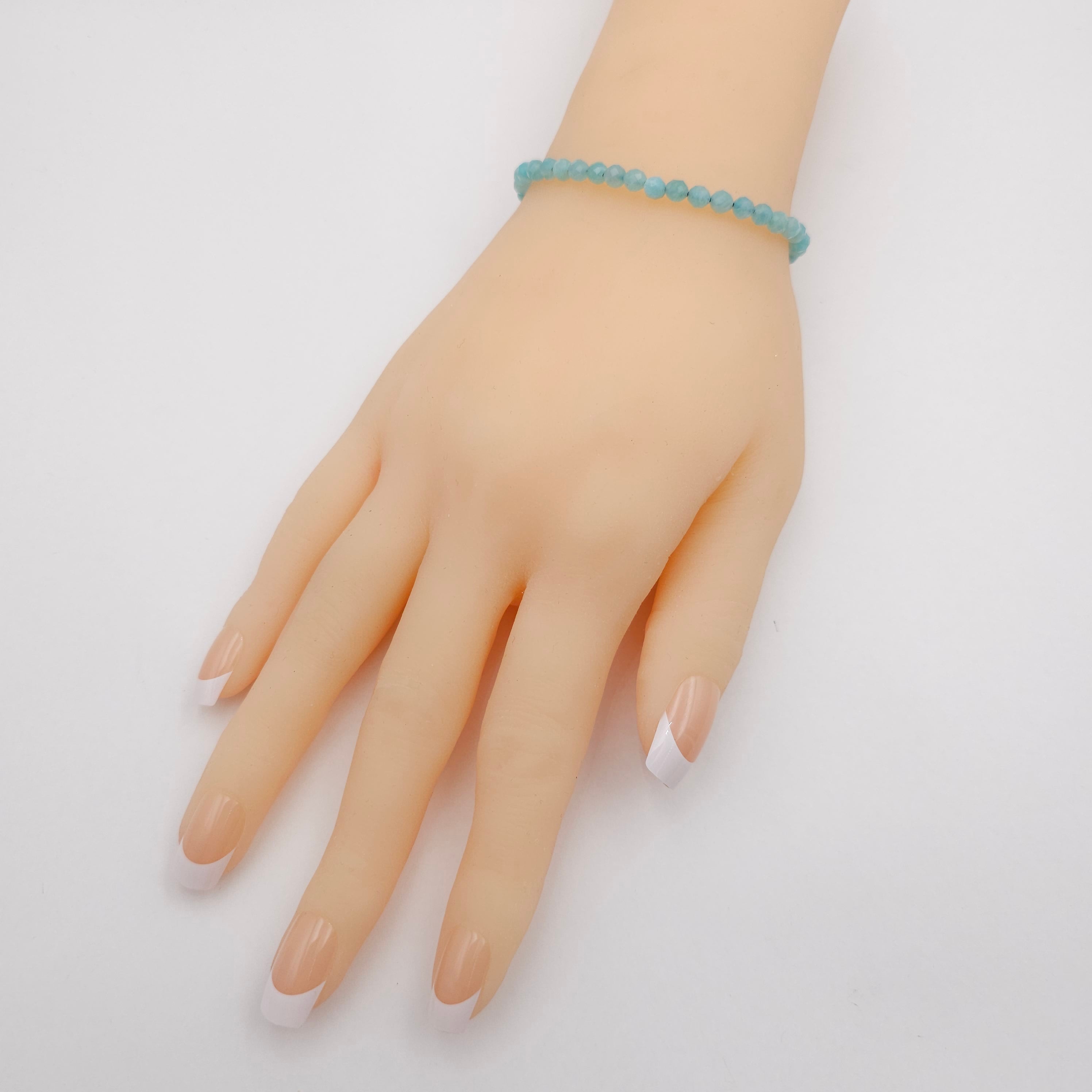 Faceted amazonite adjustable cord bracelet