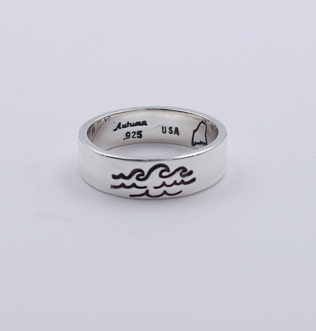 Sterling silver waves ring
