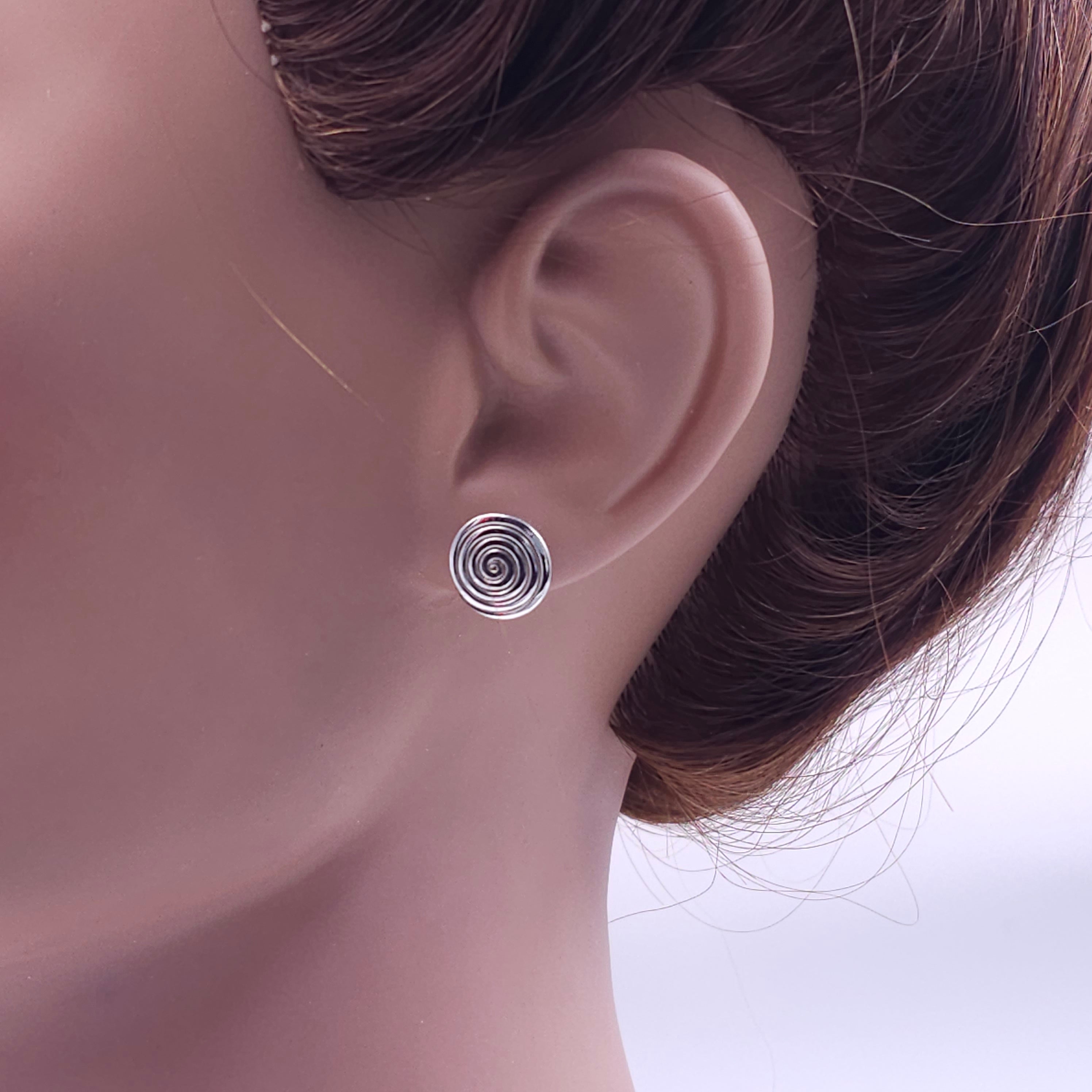 Sterling silver spiral post earrings