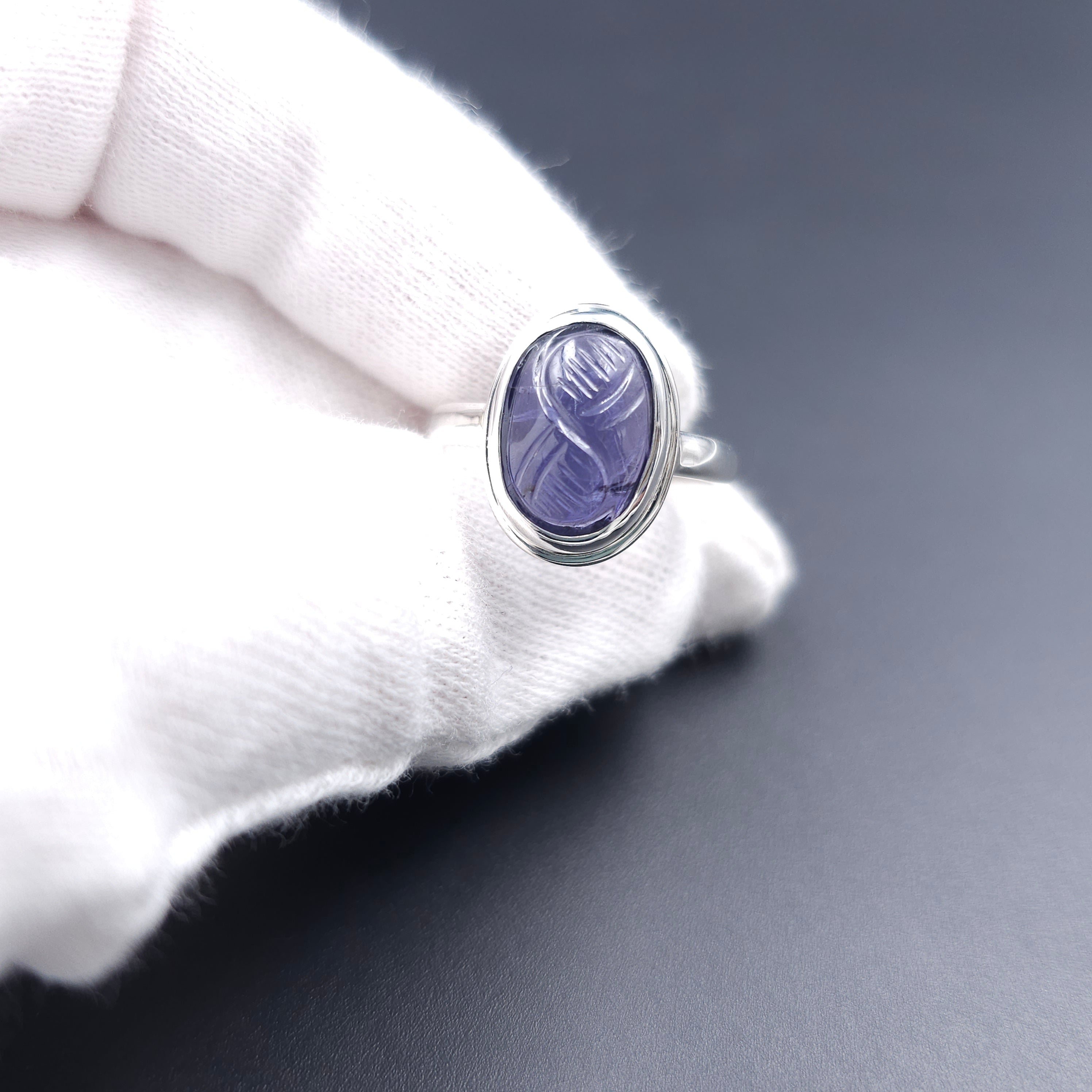 Iolite sterling silver ring