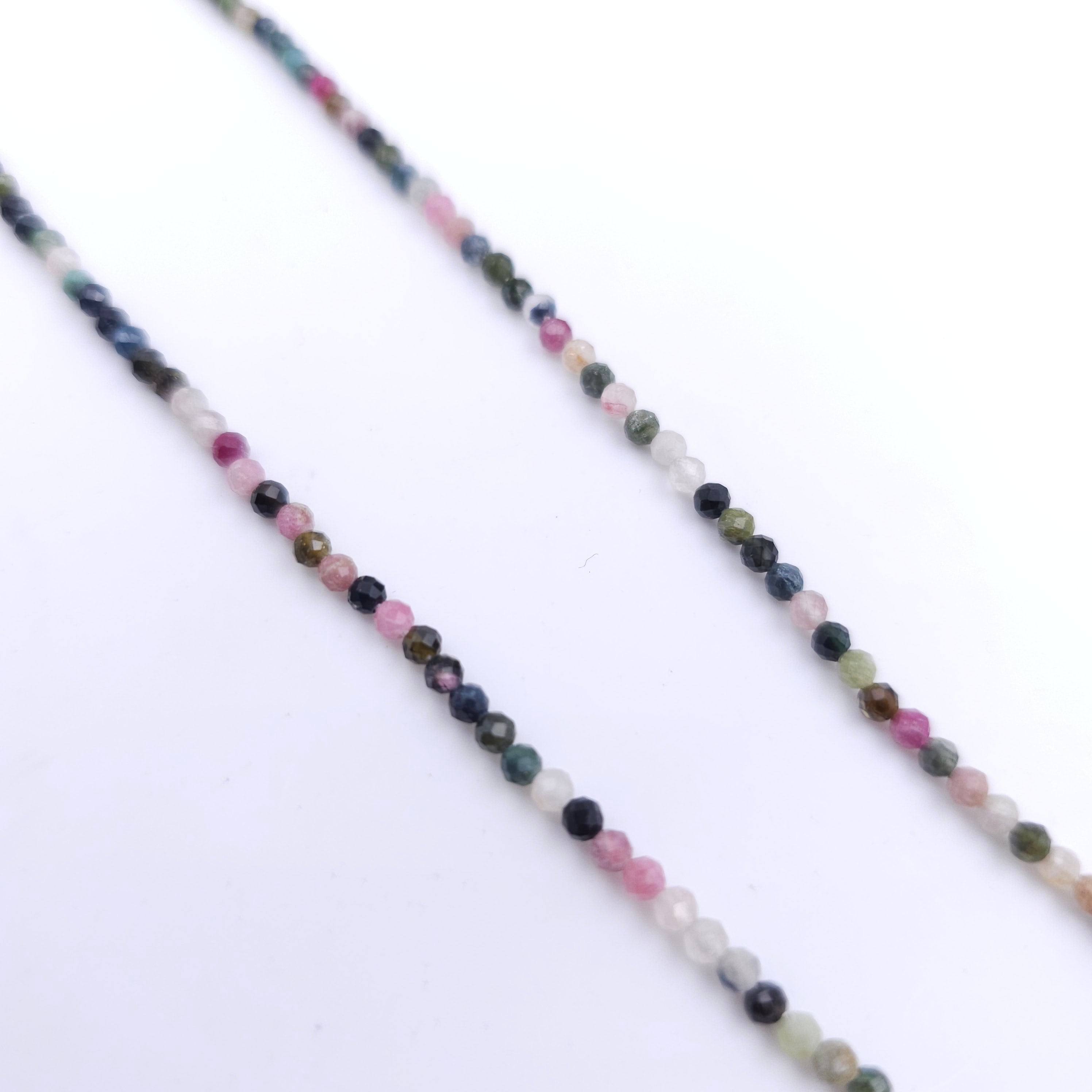Faceted tourmaline multi-color beaded necklace