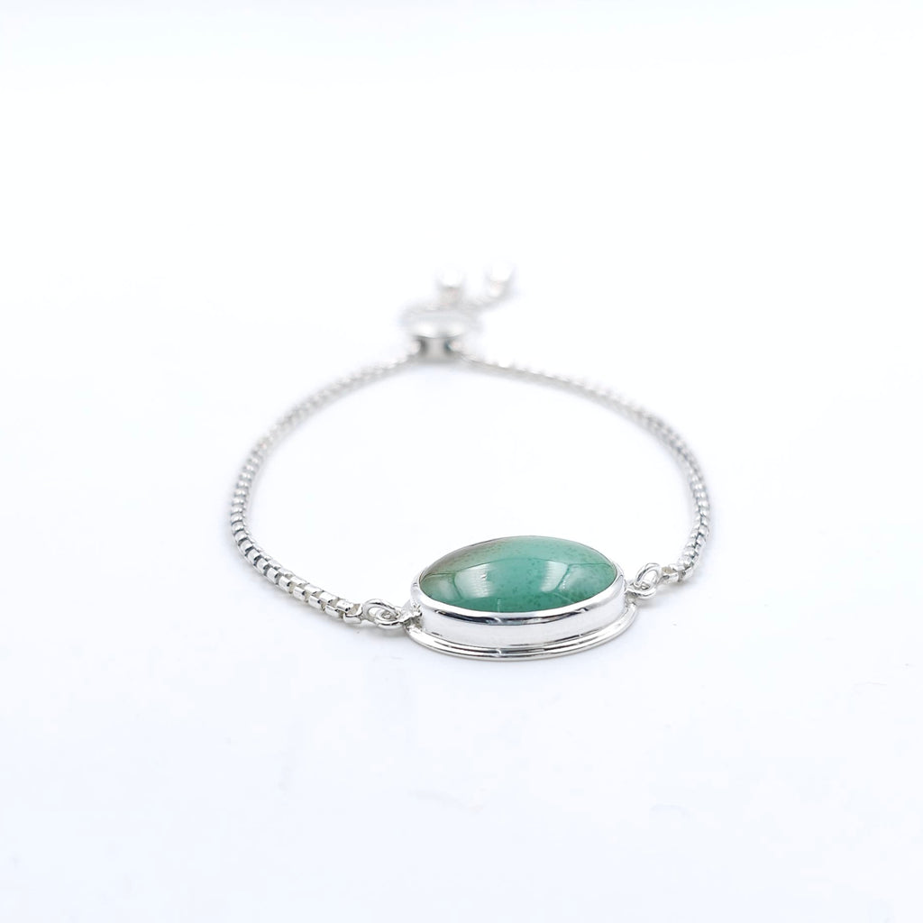 Turquoise sterling silver bezel set adjustable slider bracelet