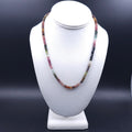 Multi-color faceted tourmaline beaded necklace
