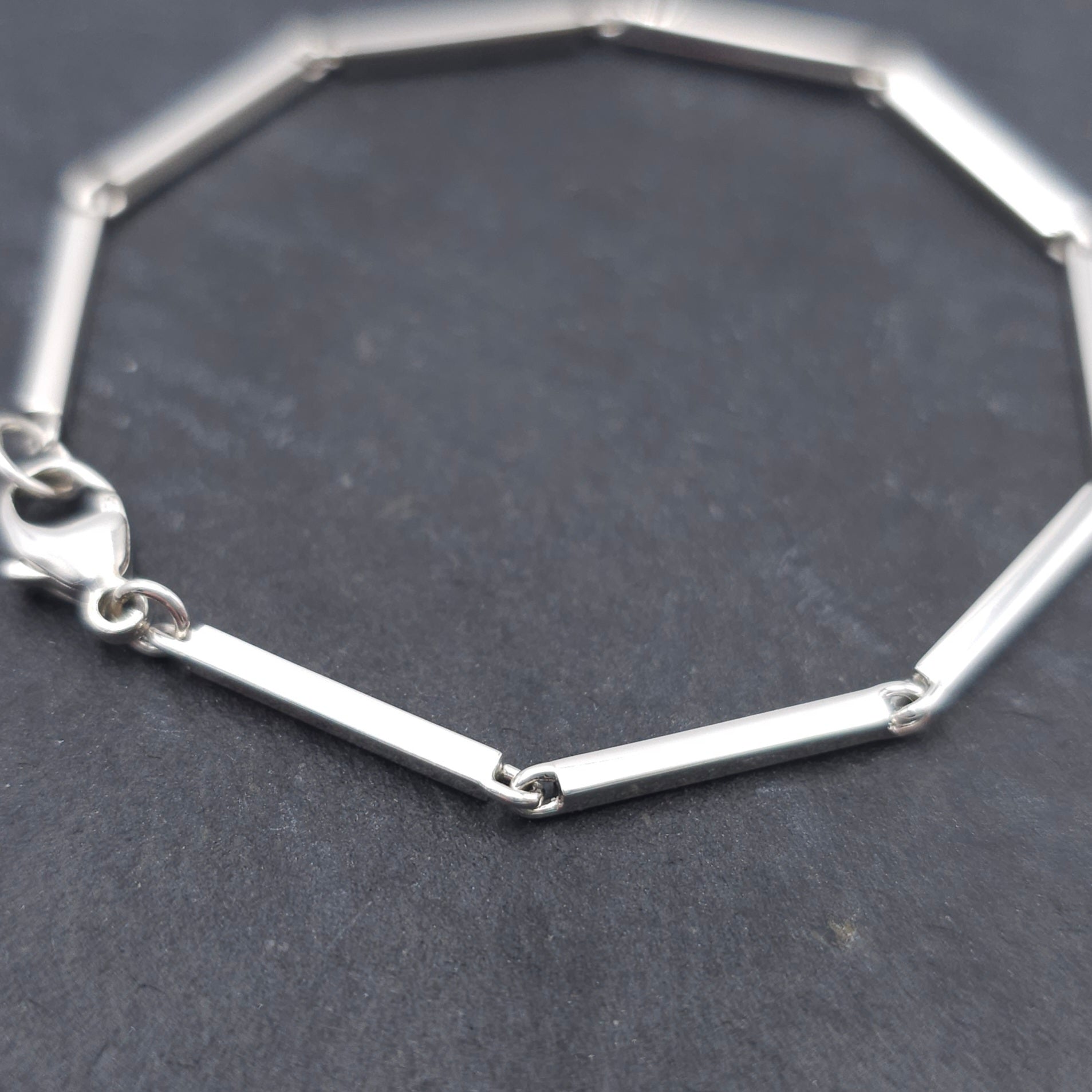 Sterling silver bar link bracelet