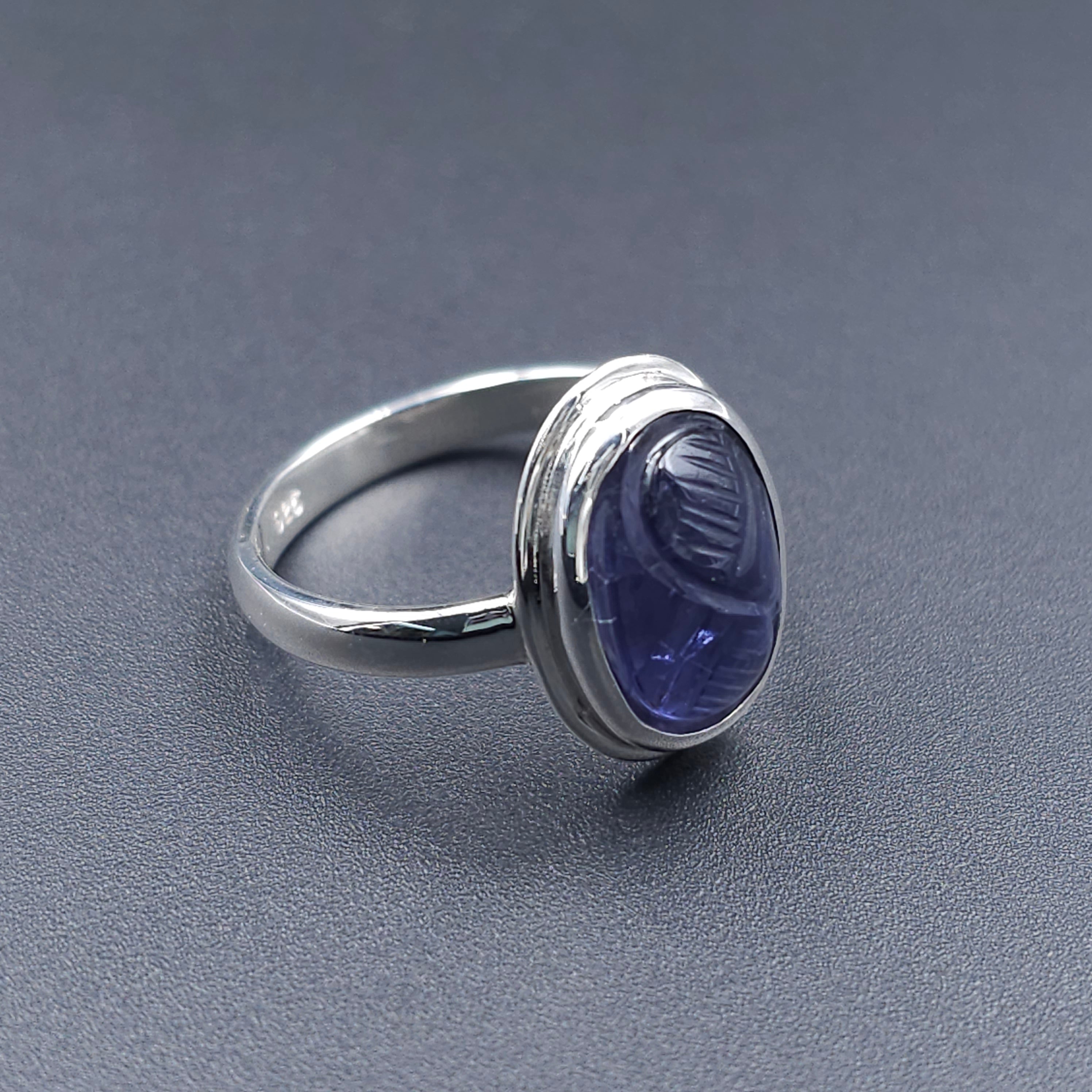 Iolite sterling silver ring