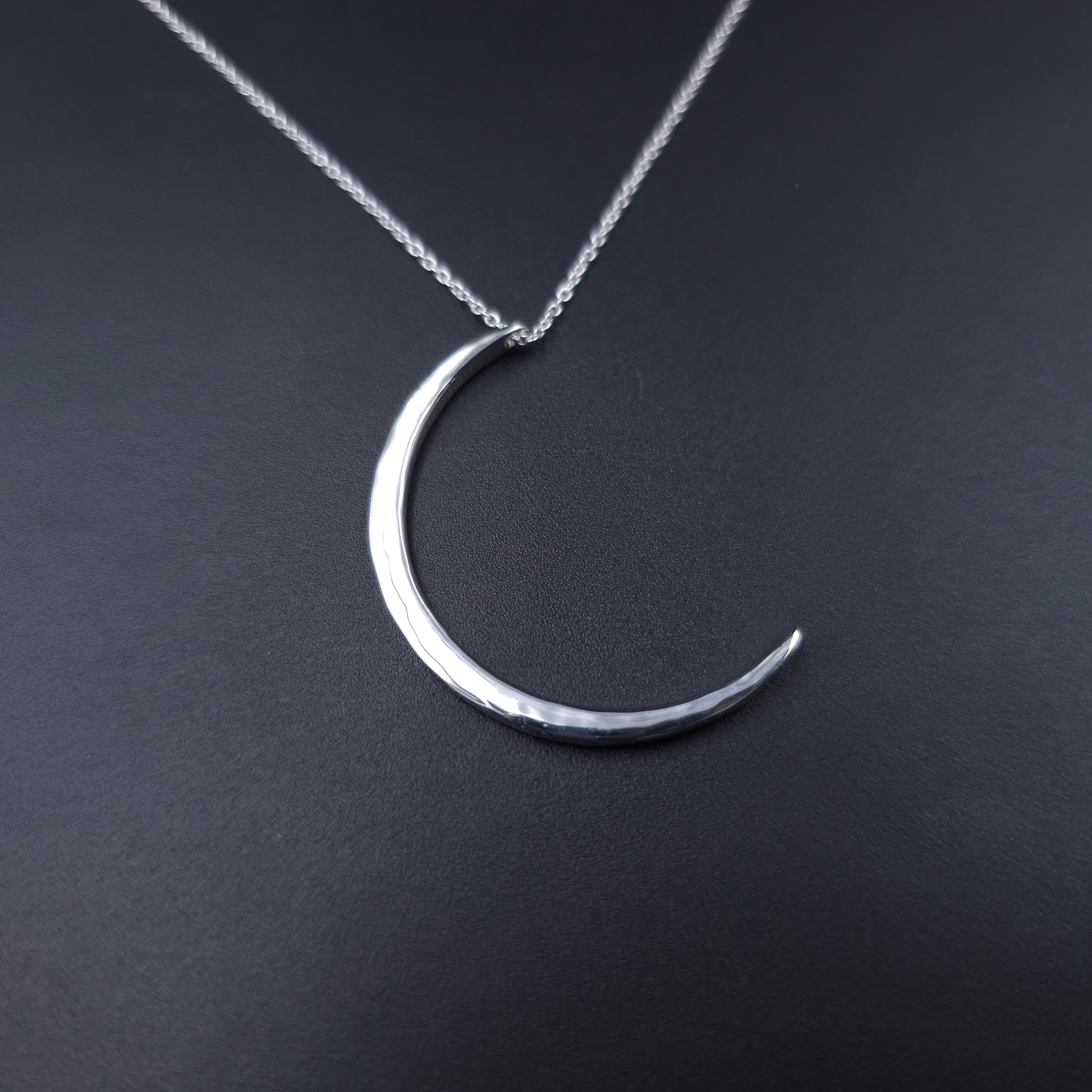 Sterling silver crescent moon necklace