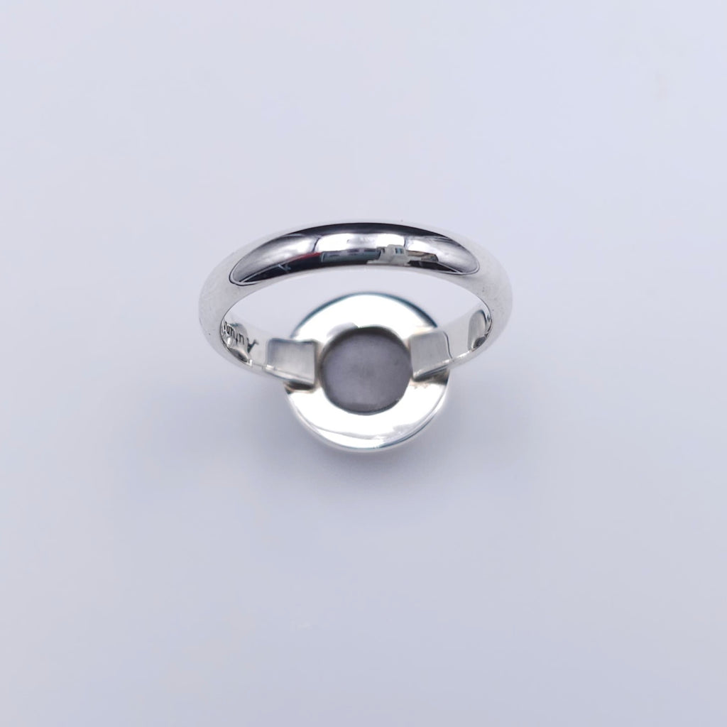 Gray moonstone sterling silver ring