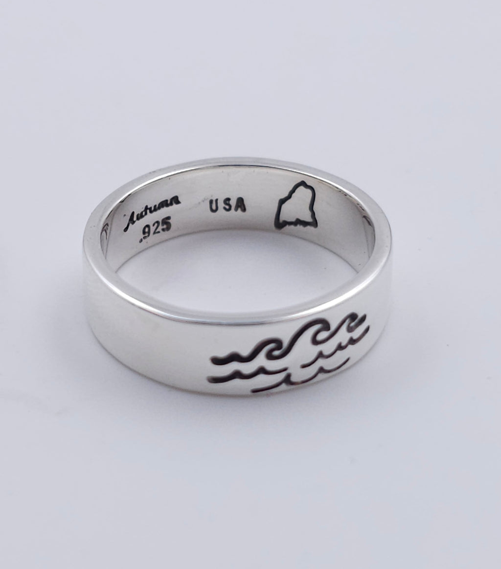 Sterling silver waves ring