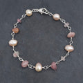 Tourmaline and fresh water pearl bracelet