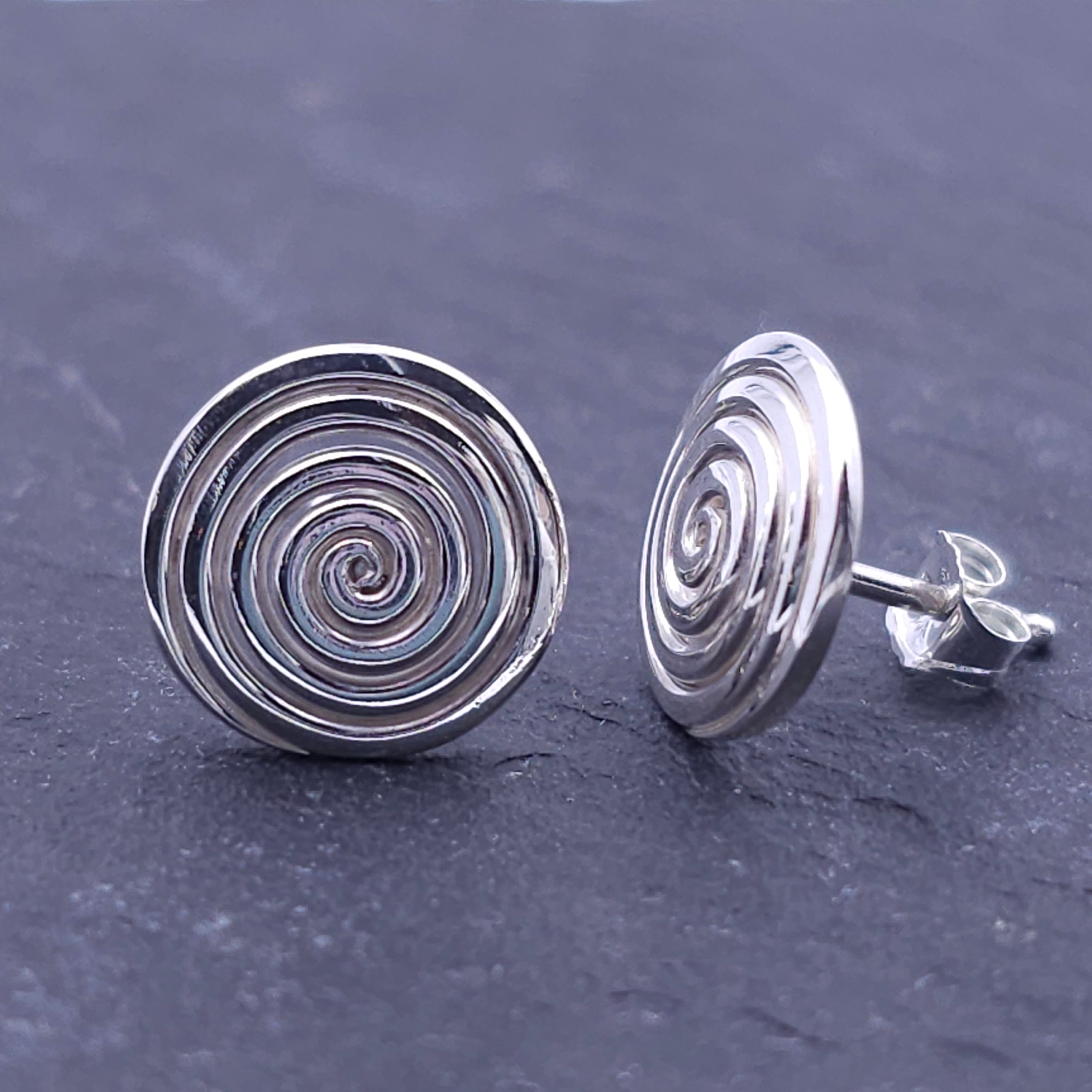 Sterling silver spiral post earrings