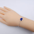 Lapis lazuli sterling silver adjustable slide bracelet